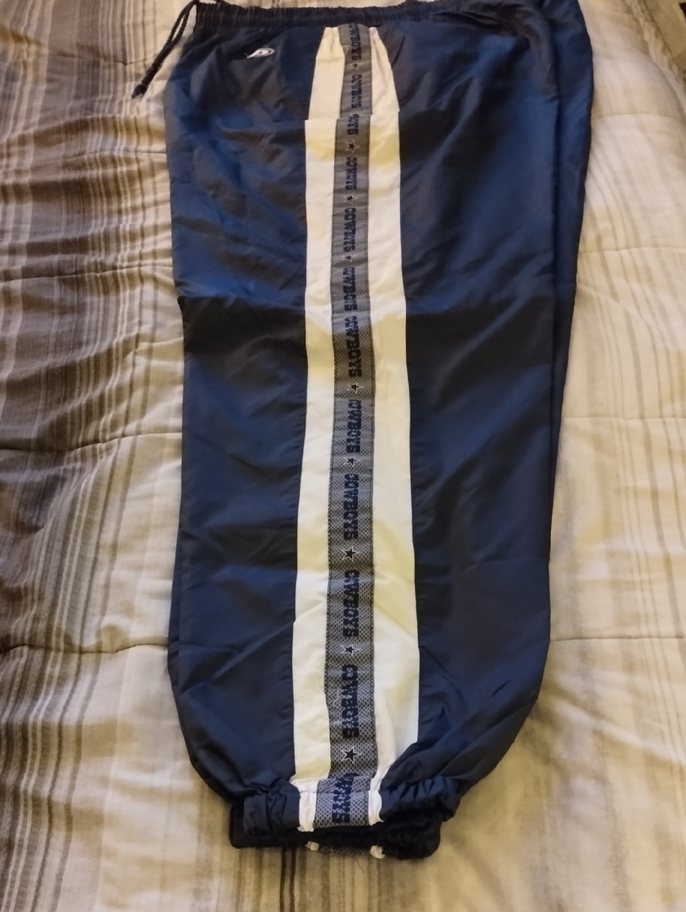Pro Player Navy and White Athletic Jacket with Red Trim Logo
